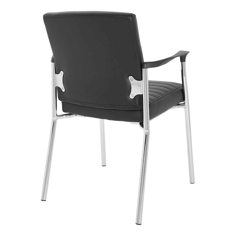 Chaise visiteur en similicuir et piétement chromé