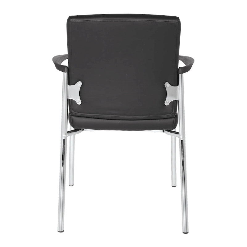 Chaise visiteur en similicuir et piétement chromé