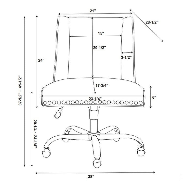 Chaise de bureau pivotante Linon Terence