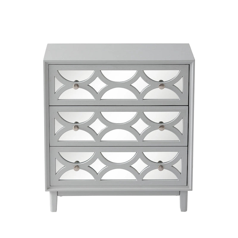 COZAYH Table de chevet contemporaine à façade miroir, commode moderne pour chambre à coucher, salon, entrée