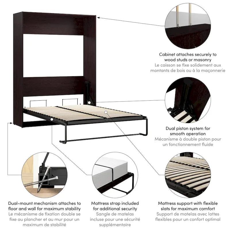 Lit escamotable grand format Claremont 59W de Bestar