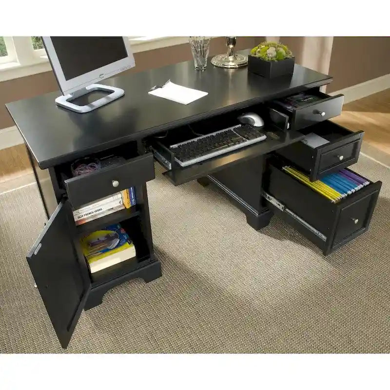 Bureau à piédestal Bedford noir