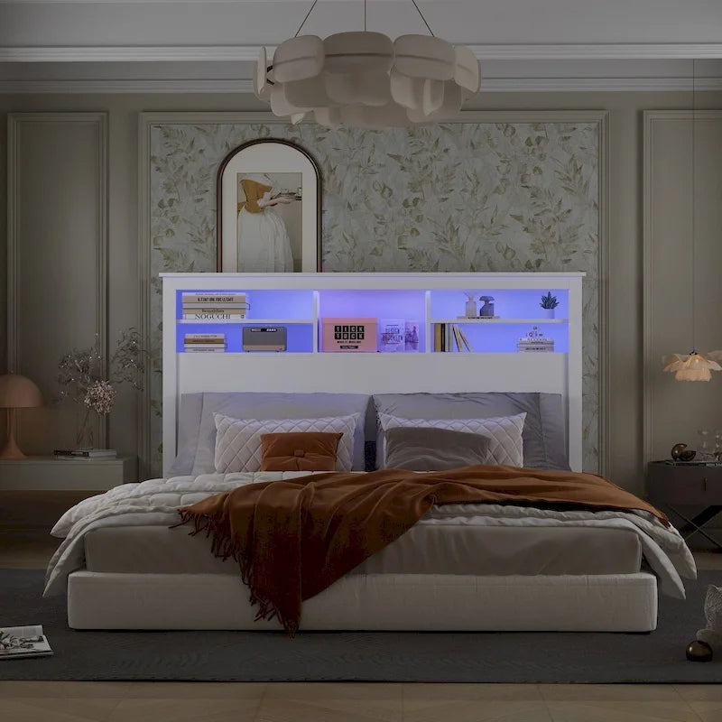 Tête de lit bibliothèque avec éclairage 65W x 43H