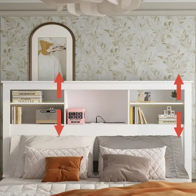 Tête de lit bibliothèque avec éclairage 65W x 43H