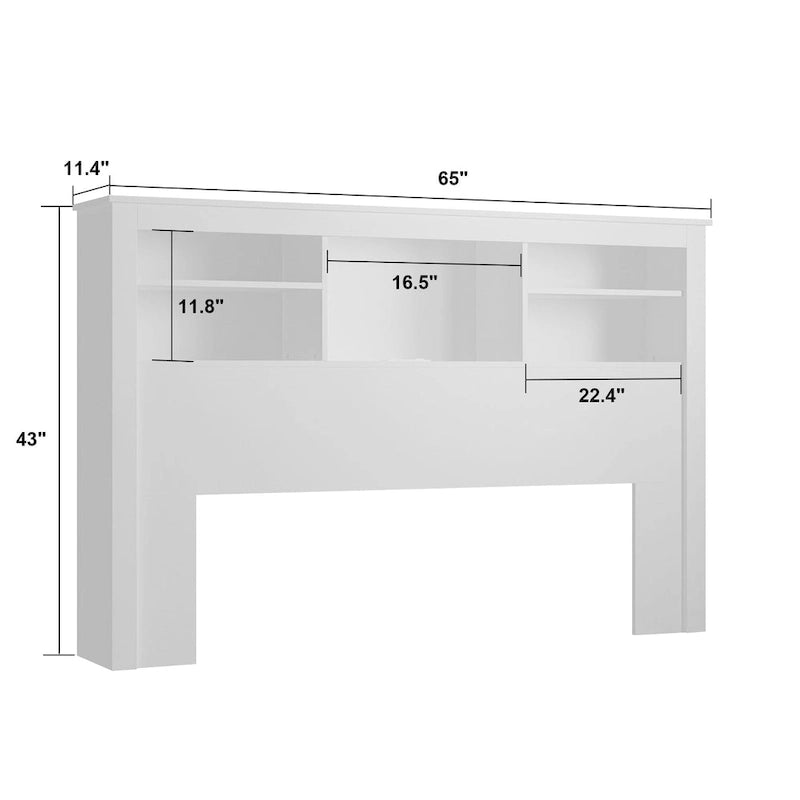 Tête de lit bibliothèque avec éclairage 65W x 43H