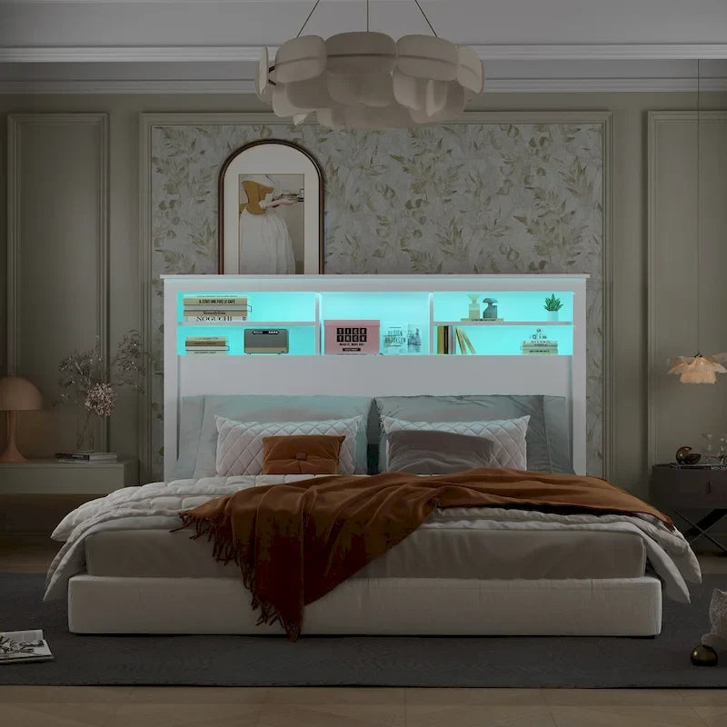 Tête de lit bibliothèque avec éclairage 65W x 43H