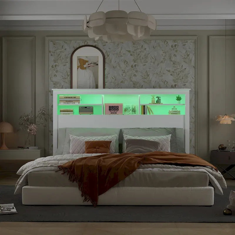 Tête de lit bibliothèque avec éclairage 65W x 43H