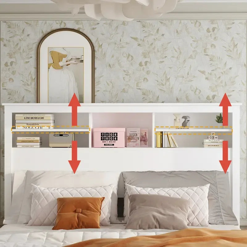Tête de lit bibliothèque avec éclairage 65W x 43H