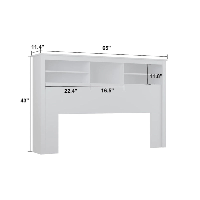 Tête de lit bibliothèque avec éclairage 65W x 43H