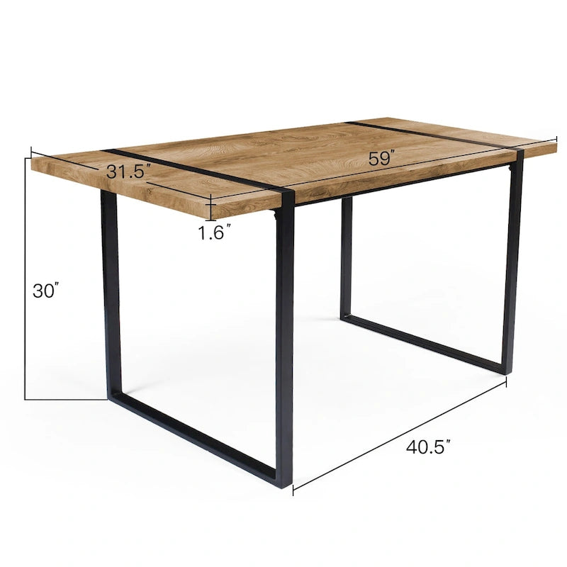 Bureau de travail rectangulaire moderne en bois pour ordinateur