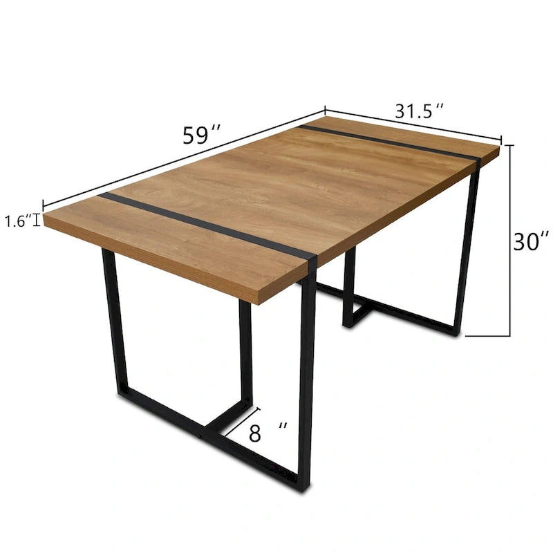 Bureau de travail rectangulaire moderne en bois pour ordinateur