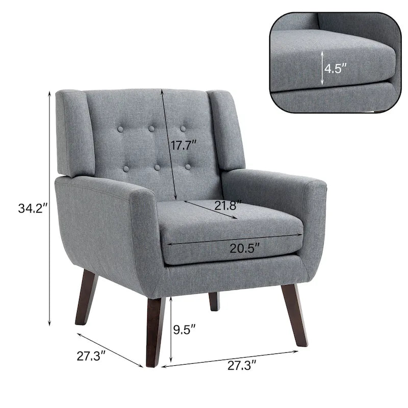 Causeuse rembourrée capitonnée incurvée moderne de 63 po avec 2 fauteuils d'appoint