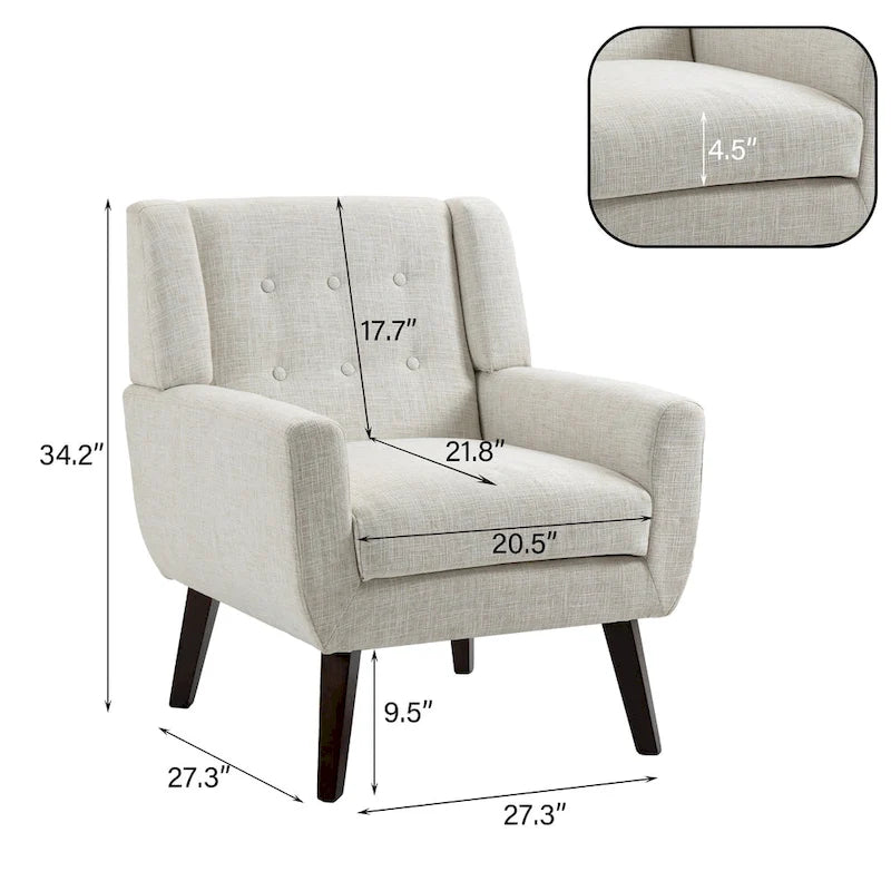 Causeuse rembourrée capitonnée incurvée moderne de 63 po avec 2 fauteuils d'appoint
