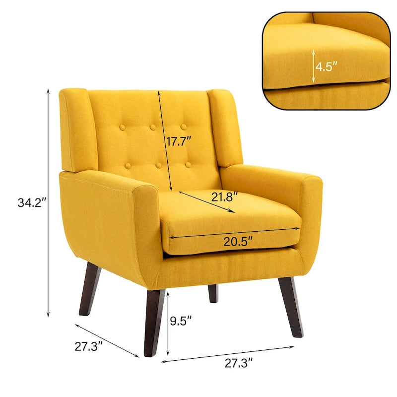 Causeuse rembourrée capitonnée incurvée moderne de 63 po avec 2 fauteuils d'appoint