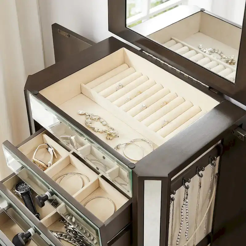 Miry Armoire à bijoux avec miroir