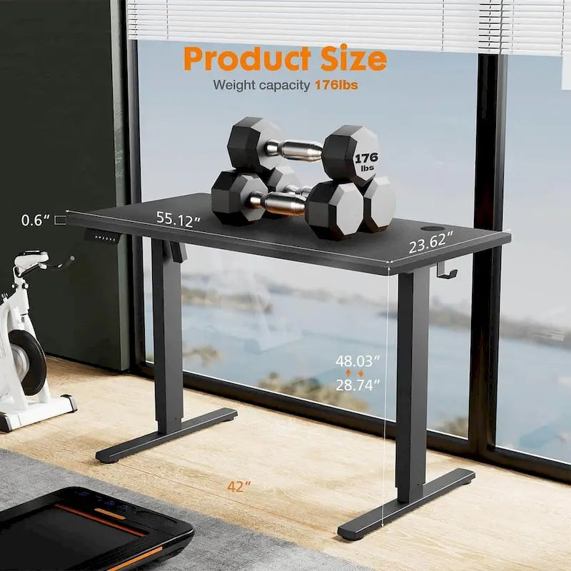 Bureau d'ordinateur ergonomique électrique réglable en hauteur