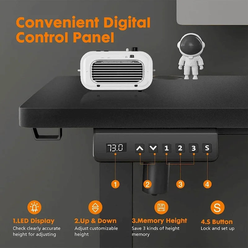 Bureau d'ordinateur ergonomique électrique réglable en hauteur
