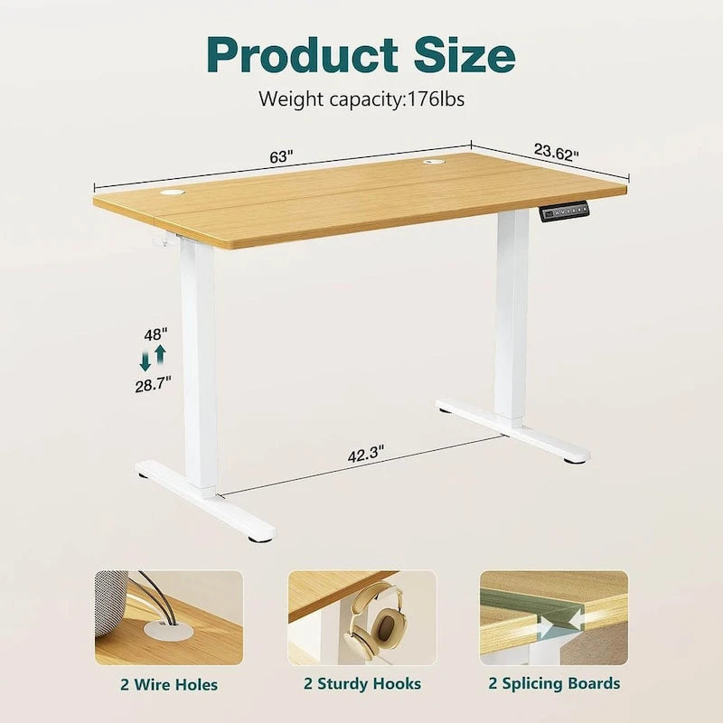 Bureau d'ordinateur ergonomique électrique réglable en hauteur