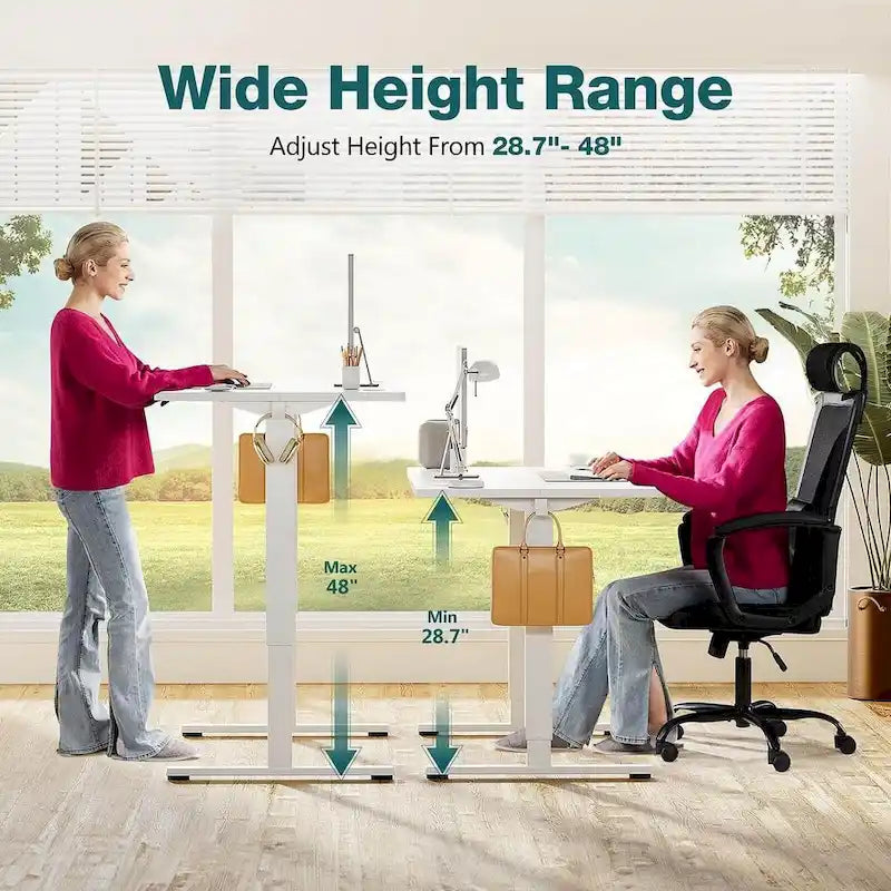Bureau d'ordinateur ergonomique électrique réglable en hauteur