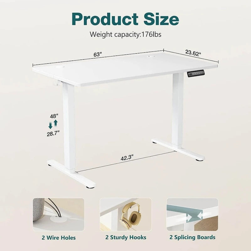 Bureau d'ordinateur ergonomique électrique réglable en hauteur