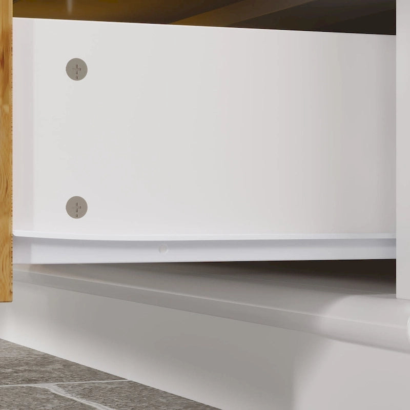 Armoire Classique Élégante - Garde-robe Rustique Extensible avec Porte en Verre