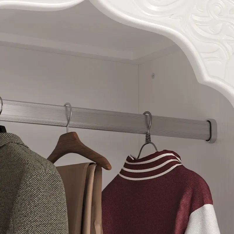 Armoire Classique Élégante - Garde-robe Rustique Extensible avec Porte en Verre