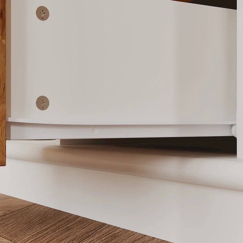 Armoire Classique Élégante - Garde-robe Rustique Extensible avec Porte en Verre