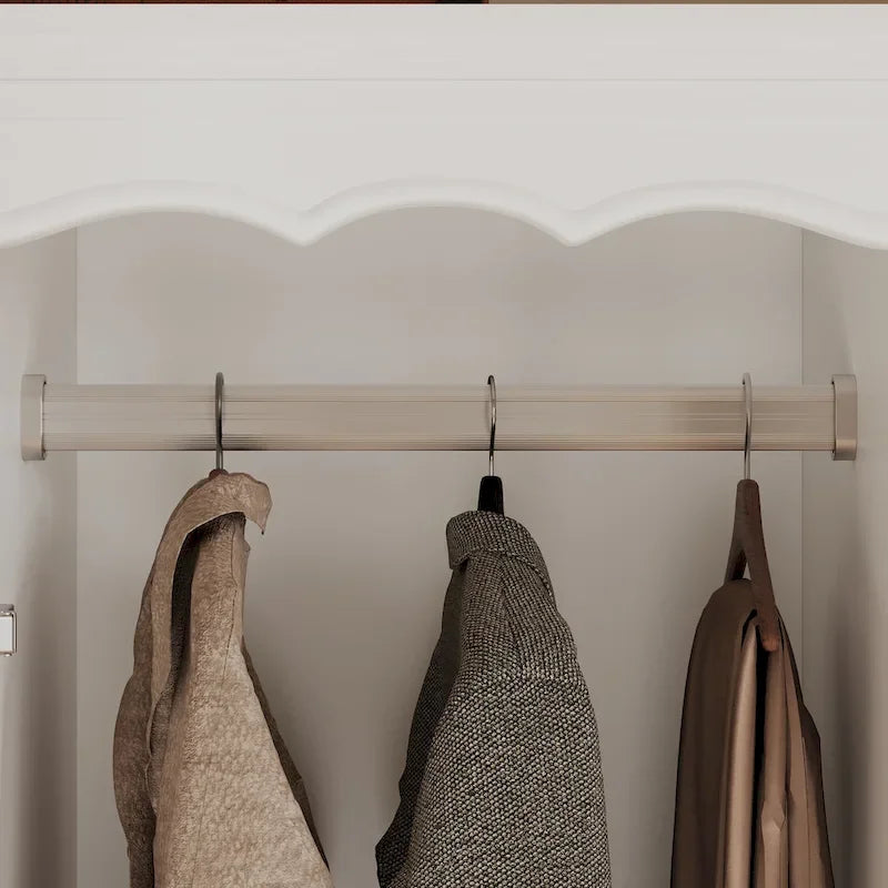 Armoire Classique Élégante - Garde-robe Rustique Extensible avec Porte en Verre