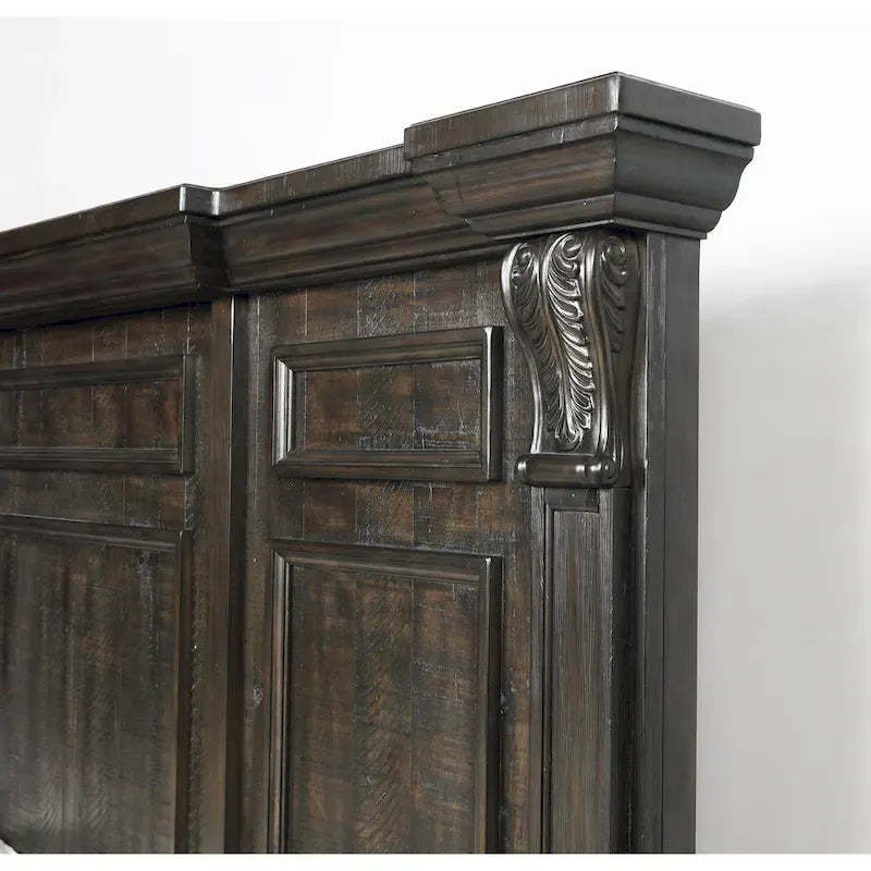 Ensemble de chambre à coucher 4 pièces Roundhill Furniture Farson avec finition en noyer foncé vieilli