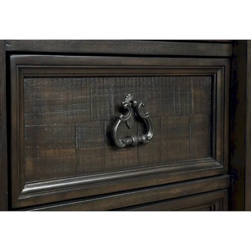 Ensemble de chambre à coucher 4 pièces Roundhill Furniture Farson avec finition en noyer foncé vieilli