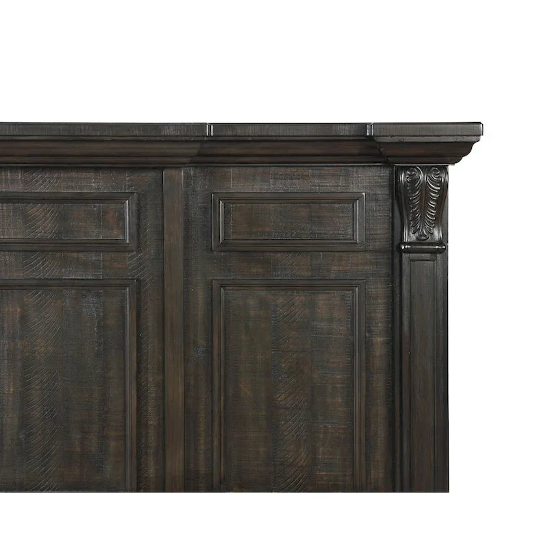 Ensemble de chambre à coucher 4 pièces Roundhill Furniture Farson avec finition en noyer foncé vieilli