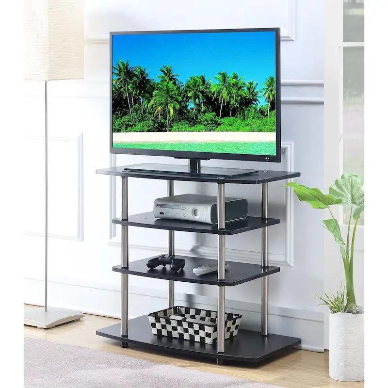 Meuble TV haut à 4 niveaux sans outils Designs2Go de Convenience Concepts