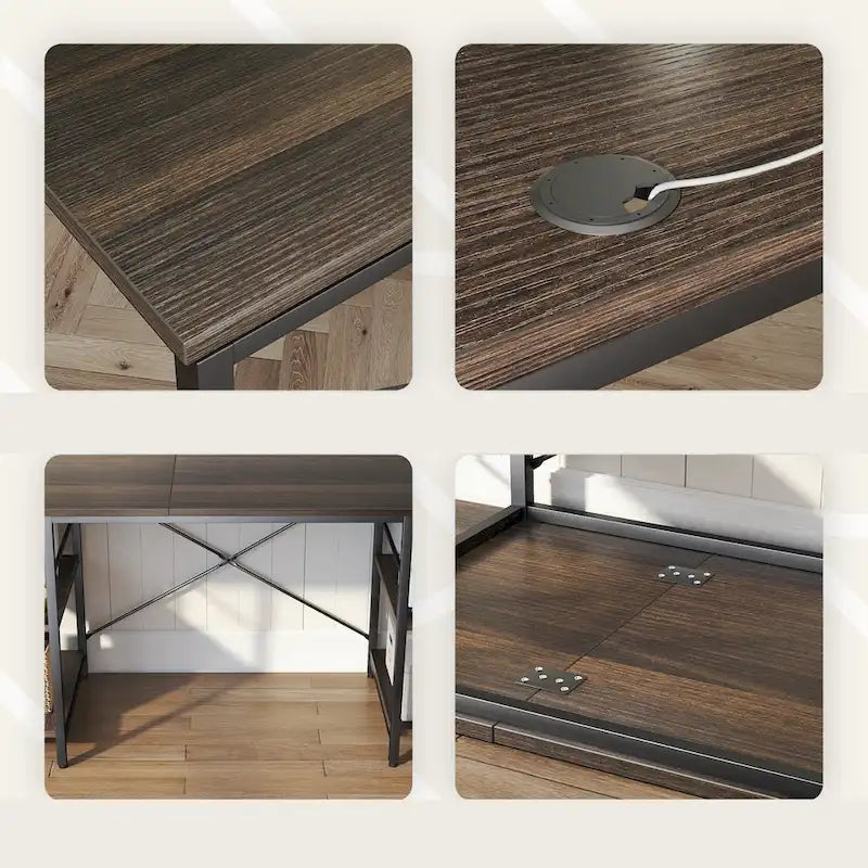 Bureau d'angle de 95,2 pouces avec étagères Bureau d'ordinateur pour la maison