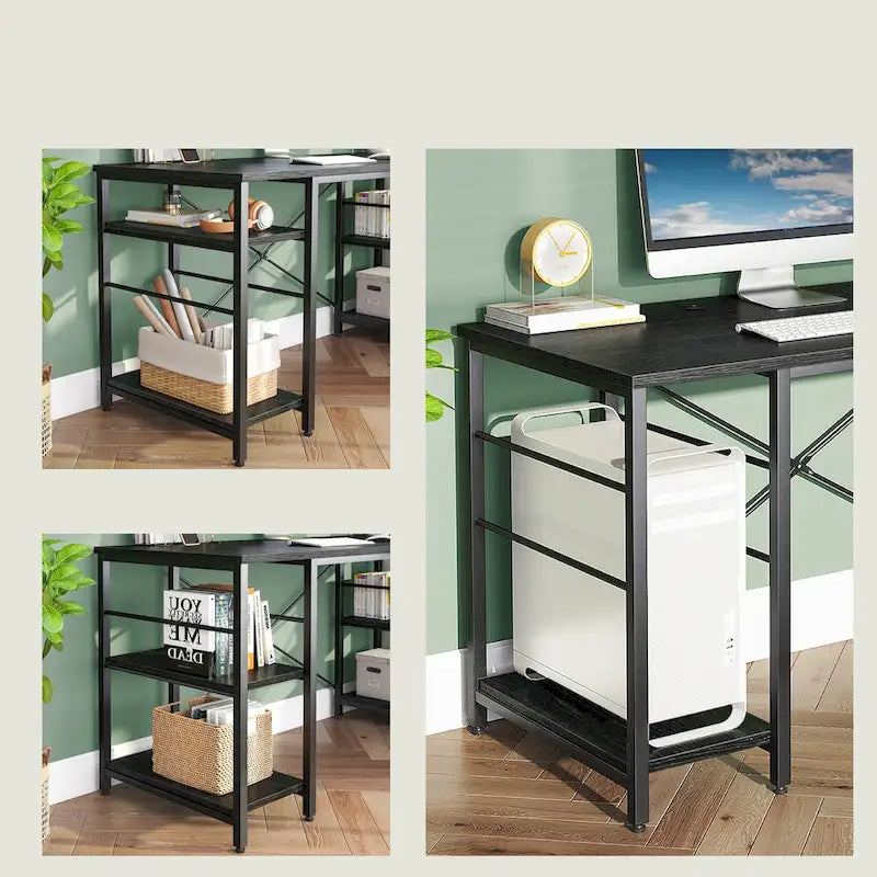 Bureau d'angle de 95,2 pouces avec étagères Bureau d'ordinateur pour la maison