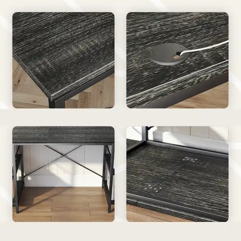 Bureau d'angle de 95,2 pouces avec étagères Bureau d'ordinateur pour la maison
