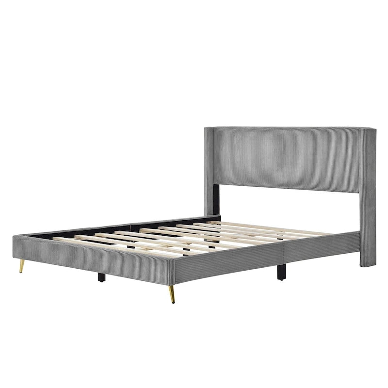 Lit plateforme Queen Size avec pieds en métal