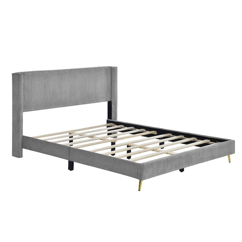 Lit plateforme Queen Size avec pieds en métal