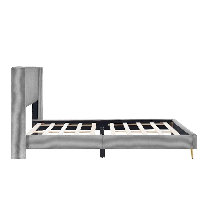 Lit plateforme Queen Size avec pieds en métal