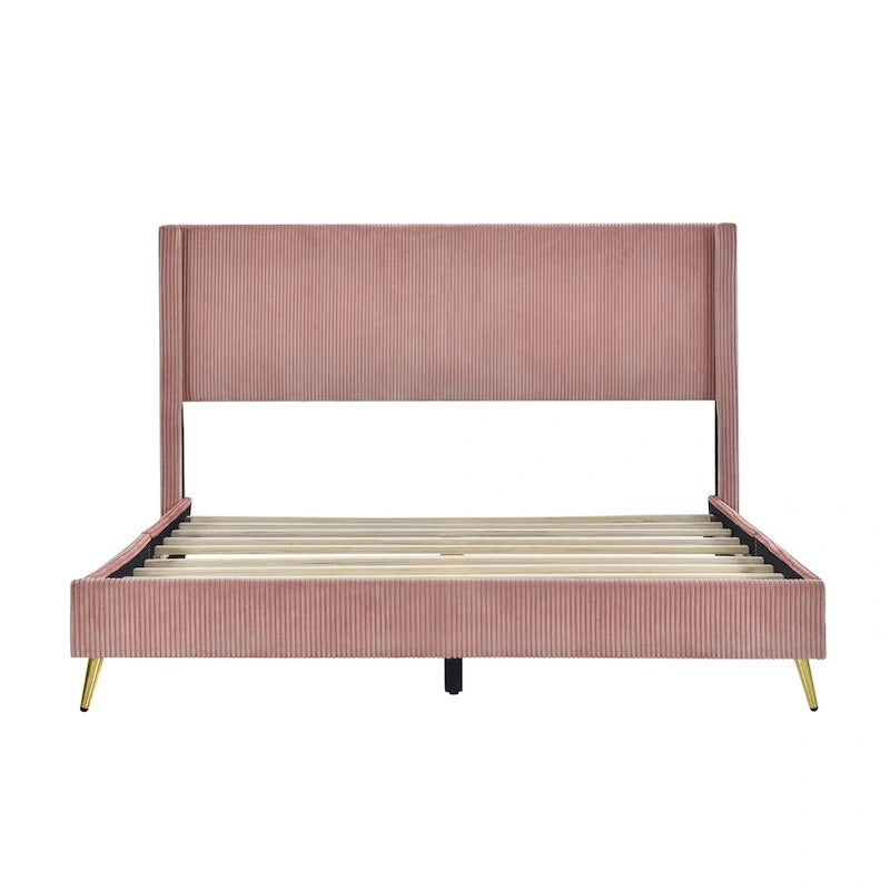 Lit plateforme Queen Size avec pieds en métal