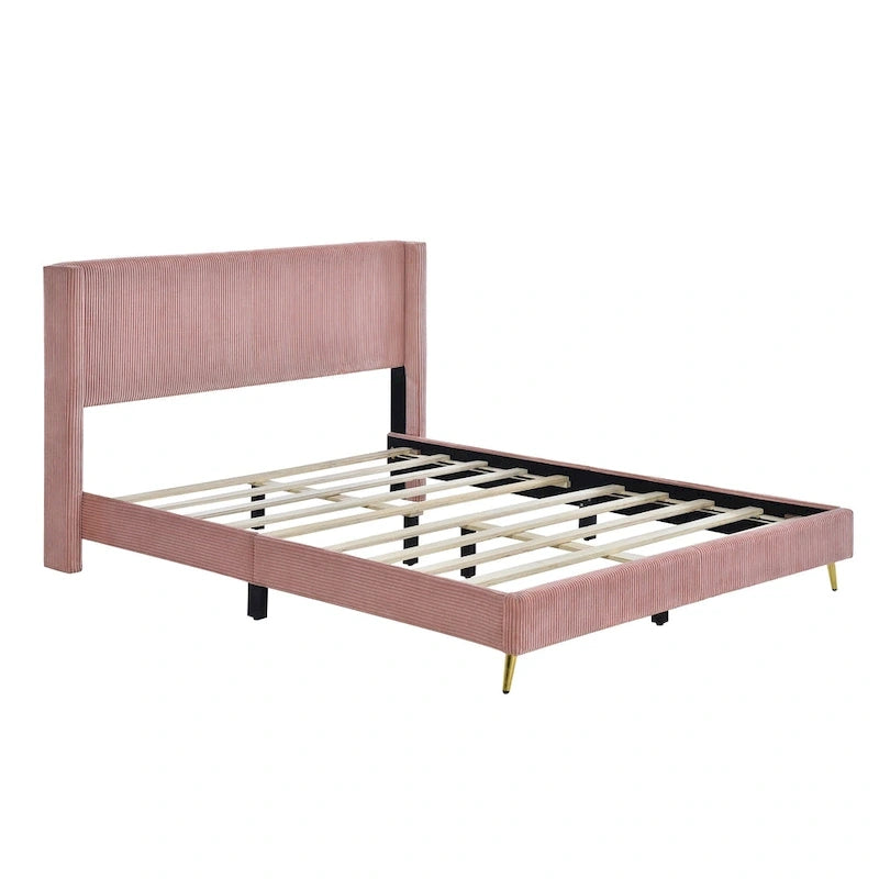 Lit plateforme Queen Size avec pieds en métal