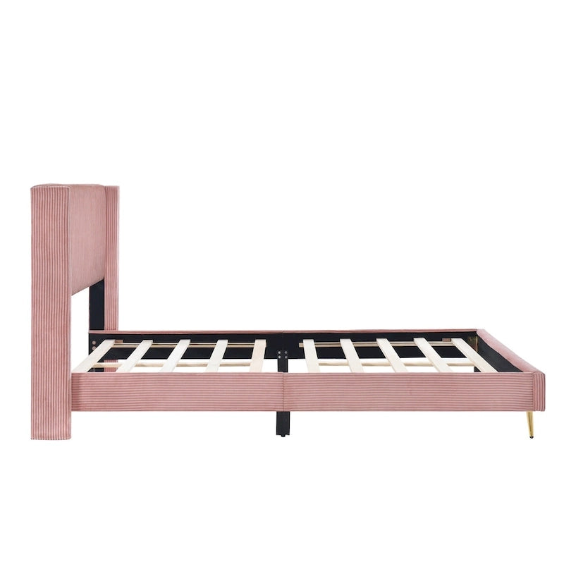 Lit plateforme Queen Size avec pieds en métal