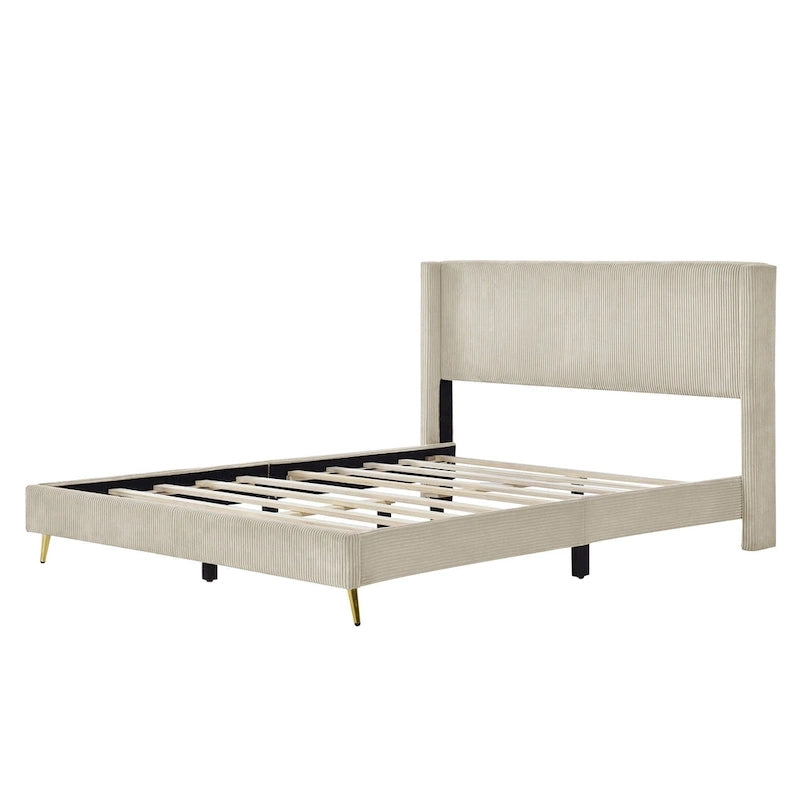 Lit plateforme Queen Size avec pieds en métal