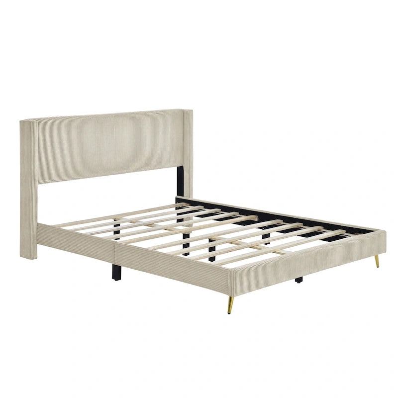 Lit plateforme Queen Size avec pieds en métal
