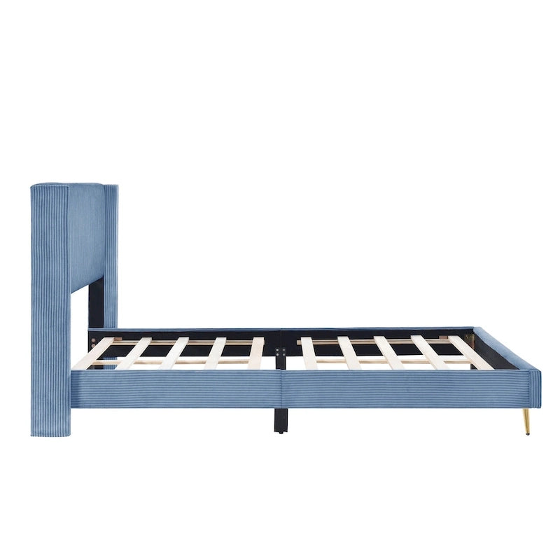 Lit plateforme Queen Size avec pieds en métal
