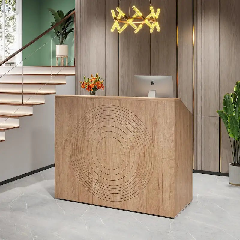 Comptoir d'accueil de 47 pouces avec passe-câbles, comptoir de caisse moderne pour magasin, hall d'entrée, salon de beauté