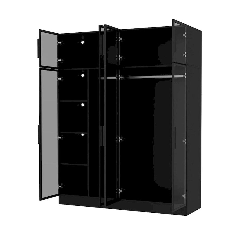 Armoire moderne à cadre en aluminium : design spacieux avec armoires LED