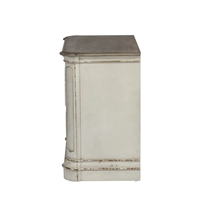 Table de chevet à 2 tiroirs en chêne Magnolia Manor pour chambre à coucher - 2 options de finition