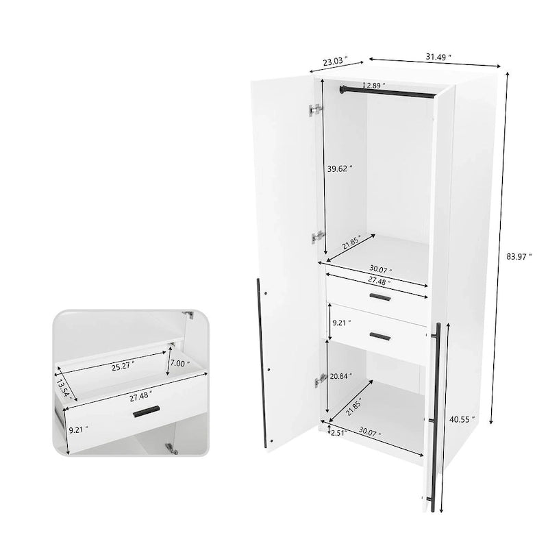 Manhattan Comfort Lee Armoire-penderie autoportante moderne 2.0