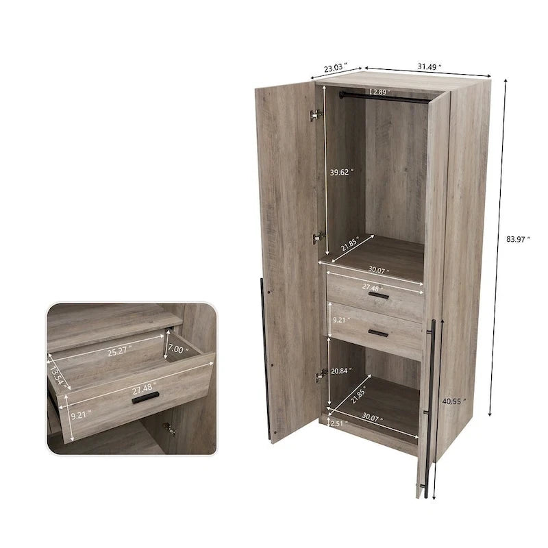 Manhattan Comfort Lee Armoire-penderie autoportante moderne 2.0