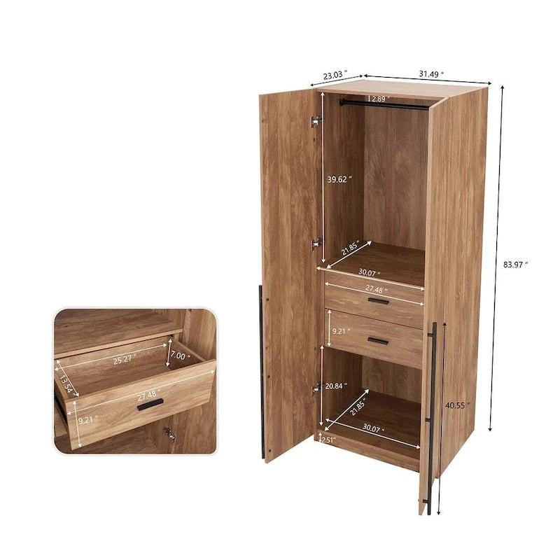 Manhattan Comfort Lee Armoire-penderie autoportante moderne 2.0